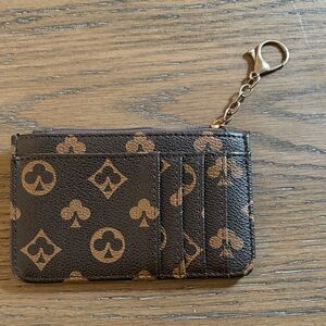 Brown Disney Monogram Card Holder with Keychain